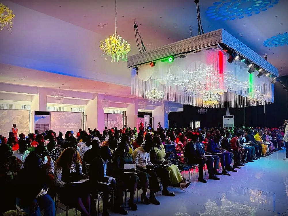 Sunday worship service at Gospel Pillars Church Accra